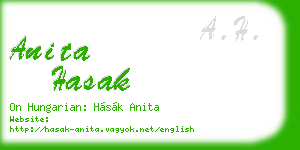 anita hasak business card